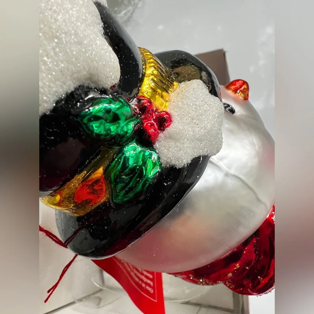 Mercury Glass Snowman Head Christmas Ornament Department 56 Oversized New in box